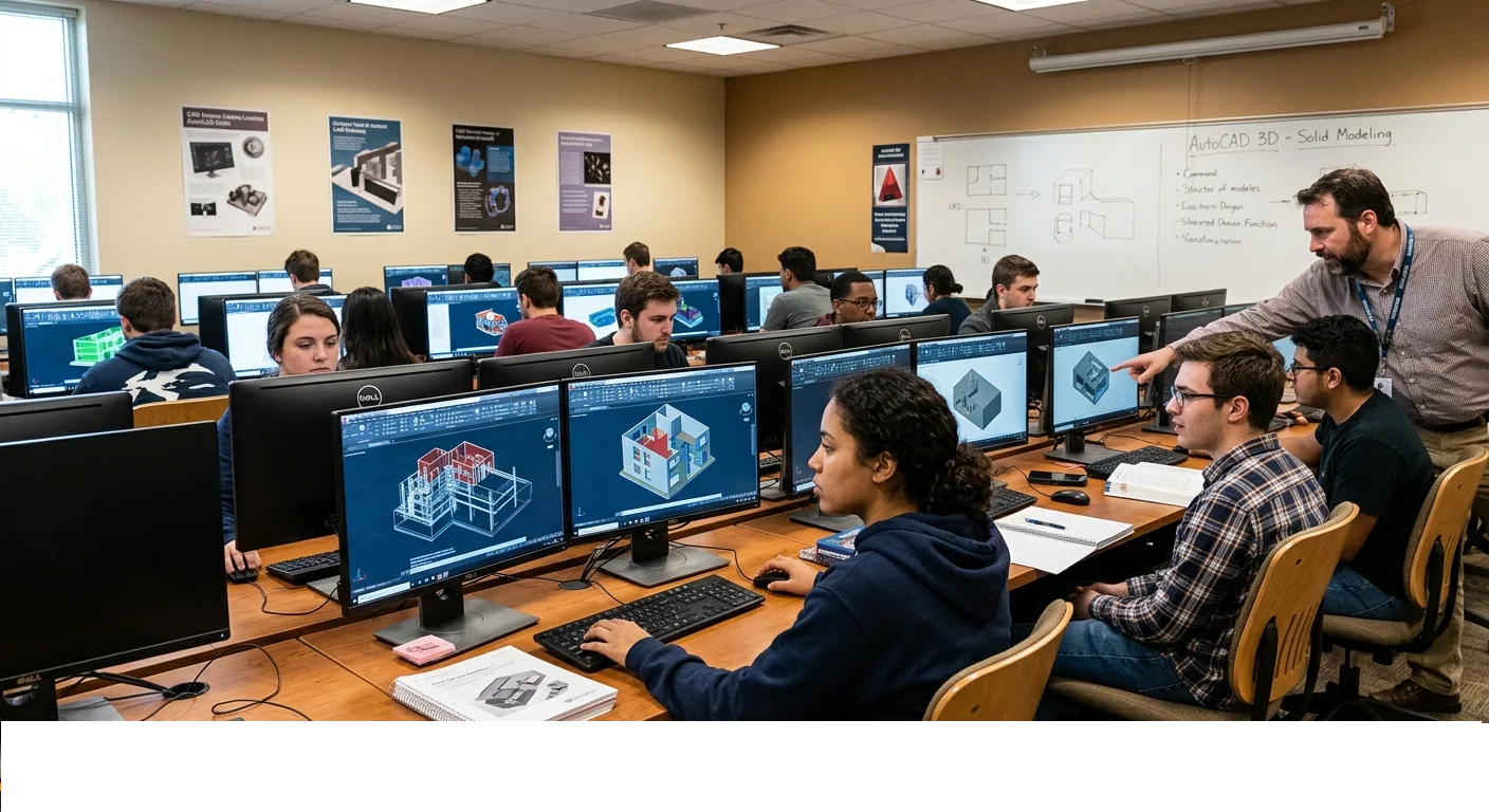 AutoCAD Students studying